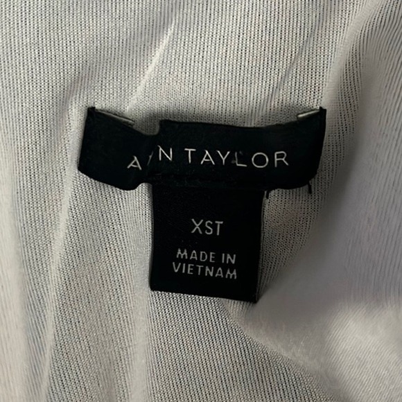 Ann Taylor Dress Women XS Tall Gray Shift Fold Over High Neck Neutral Minimalist - Picture 8 of 9